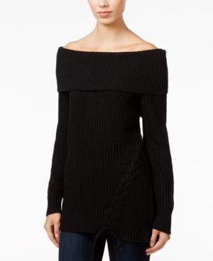 Jessica Simpson Lace-up Off-the-shoulder Sweater