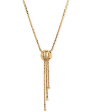 Open Ring 17 Lariat Necklace In 14k Gold