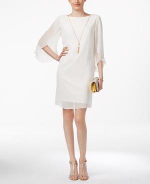 Msk Split Angel-sleeve Necklace Dress