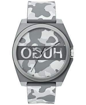 Hugo Unisex #play Gray Camo Rubber Strap Watch 40mm