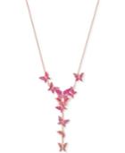 Swarovski Rose Gold-tone Butterfly 14-7/8 Lariat Necklace