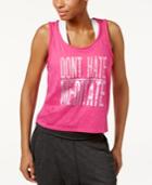 Gaiam Don't Hate Cropped Graphic Tank Top