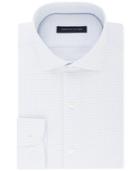 Tommy Hilfiger Men's Classic/regular Fit Non-iron Performance Stretch Blue And White Check Dress Shirt