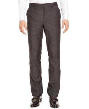 Kenneth Cole Reaction Flat-front Slub Straight-leg Pants