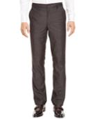 Kenneth Cole Reaction Flat-front Slub Straight-leg Pants