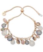 Anne Klein Gold-tone Multi-stone Slider Bracelet