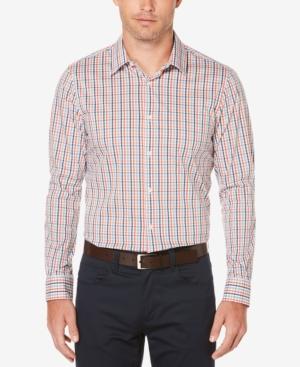 Perry Ellis Men's Tattersall Non-iron Stretch Cotton Shirt