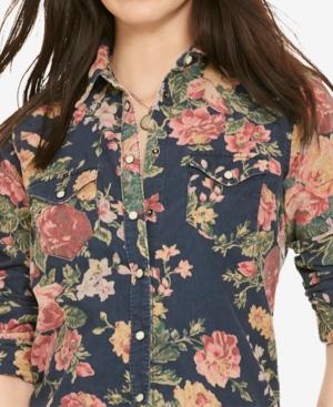 Denim & Supply Ralph Lauren Floral-print Corduroy Western Shirt