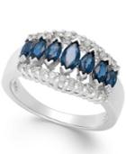 Sapphire (2 Ct. T.w.) And Diamond (1/3 Ct. T.w.) Ring In 14k White Gold