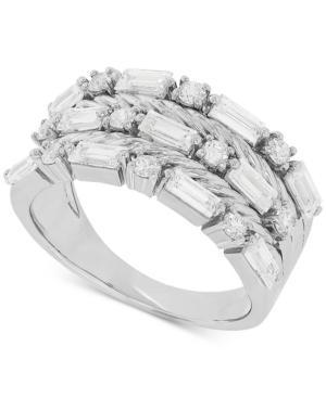 Swarovski Zirconia Multi-row Statement Ring In Sterling Silver
