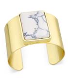 Inc International Concepts Gold-tone White Stone Wide Cuff Bracelet, Only At Macy's