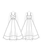 Customize: Fill In Front Cutout - Fame And Partners Empire-waist Maxi Dress With Closed Front