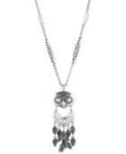 Lucky Brand Two-tone Owl Long Pendant Necklace