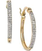 Diamond Accent Hoop Earrings In 10k Gold