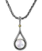 Balissima By Effy Cultured Freshwater Pearl Teardrop Pendant Necklace In 18k Gold And Sterling Silver (10mm)