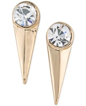 Abs By Allen Schwartz Gold-tone Crystal Spike Drop Earrings