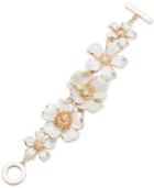 Anne Klein Gold-tone Five Flower Link Bracelet