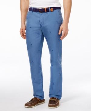 Tommy Hilfiger Men's Custom-fit Bird Embroidered Pants