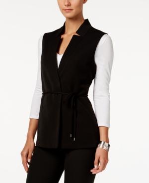 Tahari Asl Notched Collar Tie-waist Vest