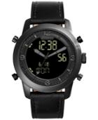 Fossil Men's Analog-digital Pilot 54 Black Leather Strap Watch 44mm Fs5174