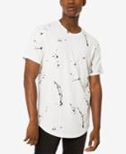 Jaywalker Men's Paint-splattered Curved-hem T-shirt