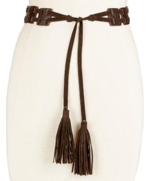 Inc International Concepts Mixed Media Tie-front Belt, Only At Macy's