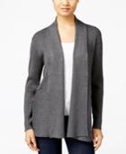 Jm Collection Ribbed Open-front Cardigan, Created For Macy's