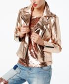 Inc International Concepts Metallic Faux-leather Moto Jacket, Created For Macy's