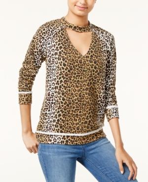 Self E Juniors' Printed Cutout Sweatshirt
