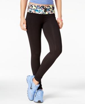 Material Girl Active Juniors' Foldover Yoga Leggings, Only At Macy's