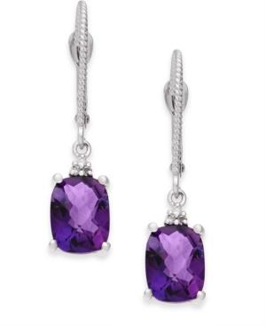 Amethyst (2-3/4 Ct. T.w.) & Diamond Accent Drop Earrings In 14k White Gold