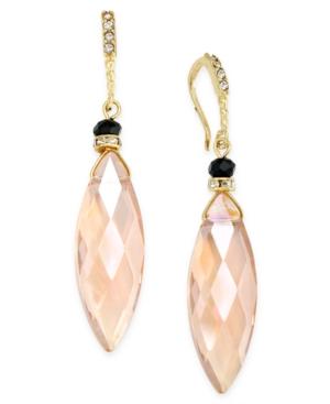 Inc International Concepts Gold-tone Pink Navette Drop Earrings, Only At Macy's