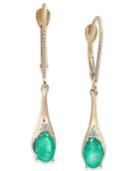 Emerald (1 Ct. T.w.) & Diamond Accent Drop Earrings In 14k Gold