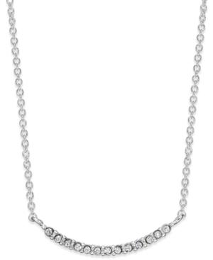 Inc International Concepts Silver-tone Curved Pave Bar Collar Necklace, Only At Macy's