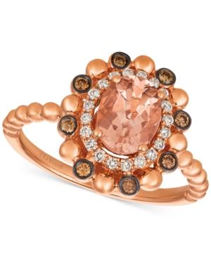 Le Vian Le Vian Strawberry & Nude Peach Morganite (7/8 Ct. T.w.) & Diamond (1/4 Ct. T.w.) Ring In 14k Rose Gold