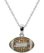 Giani Bernini Cubic Zirconia Football Pendant Necklace In Sterling Silver, 16 + 2 Extender, Created For Macy's