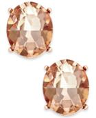 Charter Club Rose Gold-tone Pink Crystal Stud Earrings, Only At Macy's