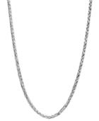 14k White Gold Necklace, 16 Diamond Cut Wheat Chain