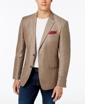 Tommy Hilfiger Men's Classic-fit Dark Khaki Herringbone Sport Coat