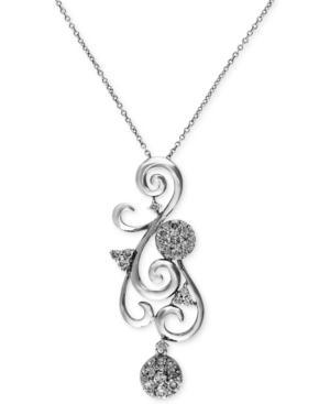 Bouquet By Effy Diamond Scroll Pendant Necklace (5/8 Ct. T.w.) In 14k White Gold