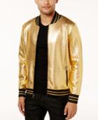 Inc International Concepts Men's Gold Chevron Bomber Jacket, Created For Macy's