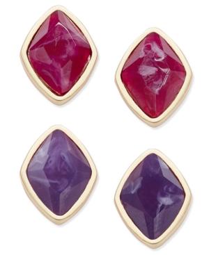 Charter Club Gold-tone Multi-stone Stud Earrings 2-pc.