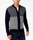 Sean John Men's Jacquard Zip-up Cardigan
