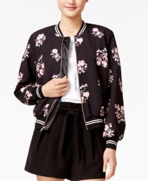 Shift Juniors' Floral-print Bomber Jacket
