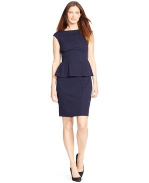 American Living Cap-sleeve Peplum Dress