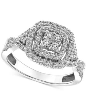 Diamond Open Halo Engagement Ring (1/2 Ct. T.w.) In 14k White Gold