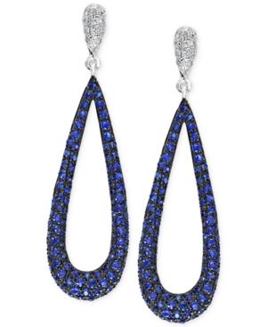 Effy Sapphire (1-3/8 Ct. T.w.) And Diamond Accent Earrings In 14k White Gold