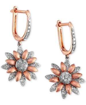 Effy Diamond Flower Earrings (5/8 Ct. T.w.) In 14k White And Rose Gold