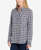 Tommy Hilfiger Core Printed Roll-tab Shirt, Created For Macy's