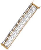 Lucky Brand Two-tone Chain And Leather Layered Bracelet